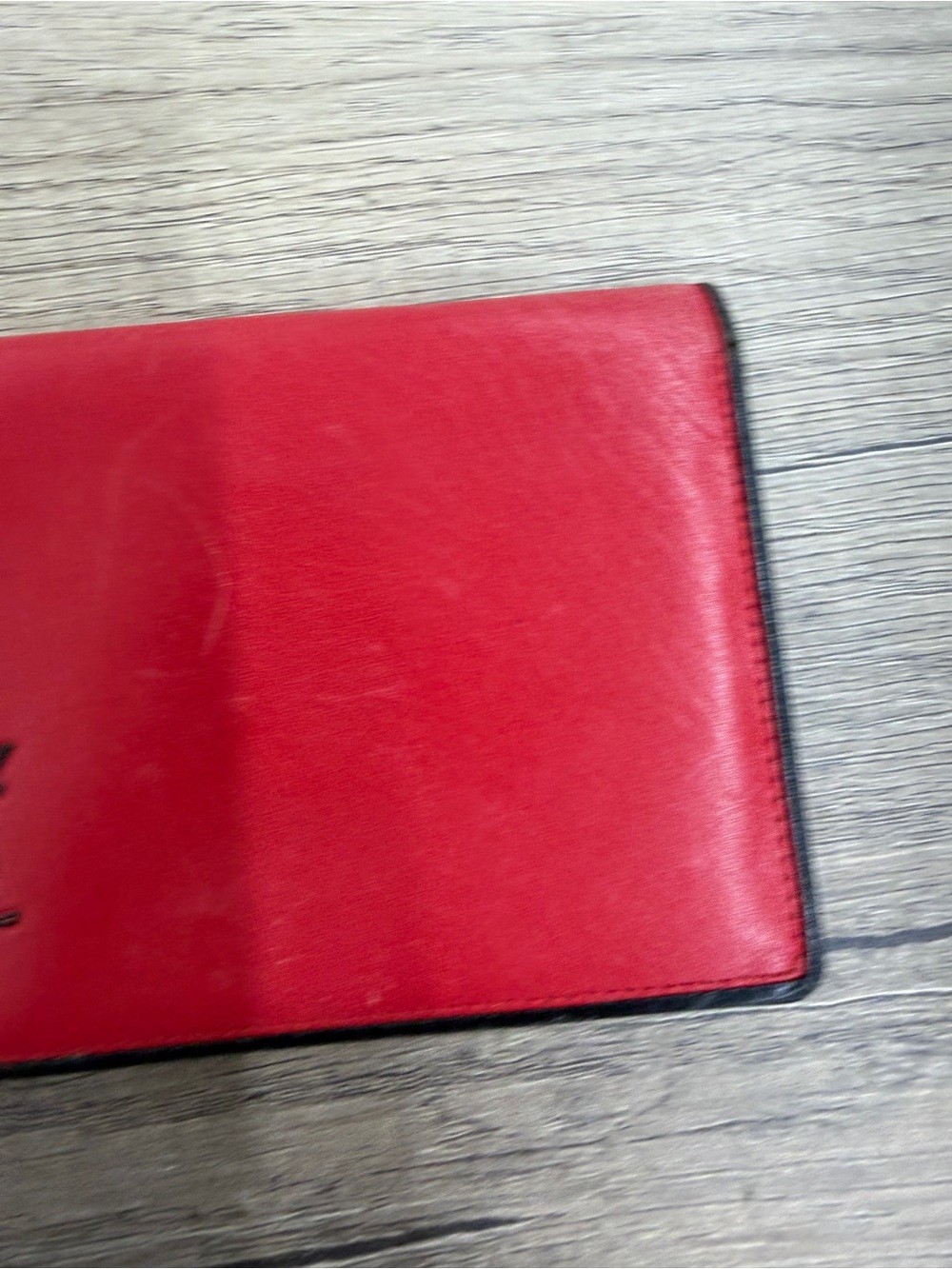 Yves Saint Laurent Vintage Red Leather Long Wallet with Black Logo Trim - Picture 11 of 12